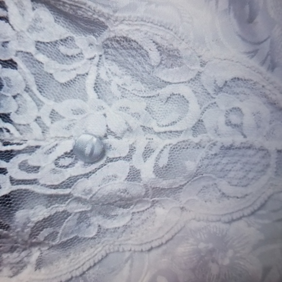 SEXY LACE LARGE VINTAGE Y2K VAL MODE WHITE FLORAL SATINY CHEMISE BABYDOLL NWOT - Picture 4 of 14